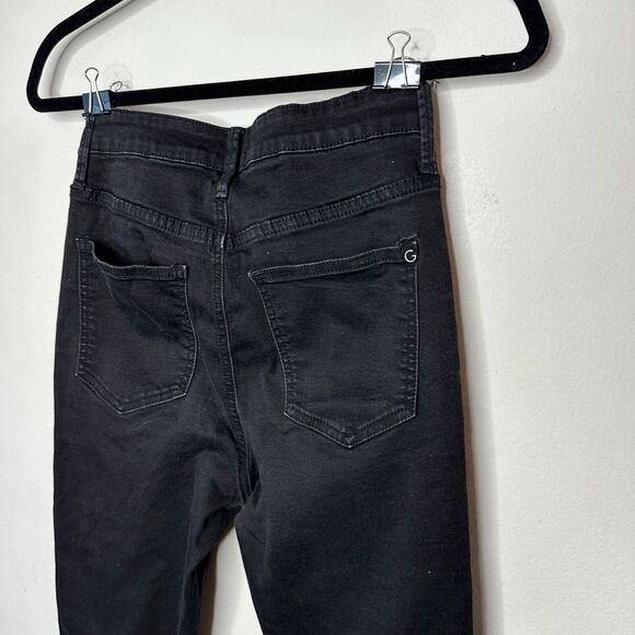 G By Guess Edgy Stone Black Lace-Up Front High Waist Stretch Skinny Jeans 28 - Picture 9 of 12